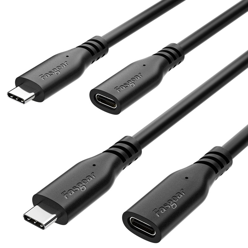 USB C 3.2 Extension Cables 2PCS 1.6ft Type C Male to Female USB Extender 10Gb…