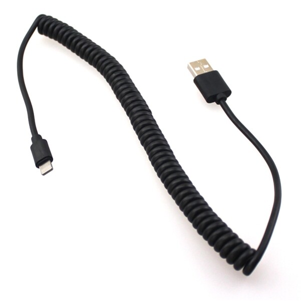 For iPhone 11 12 13 14 SE XR XS Coiled USB Cable Charger Cord Power Sync Wire gallery