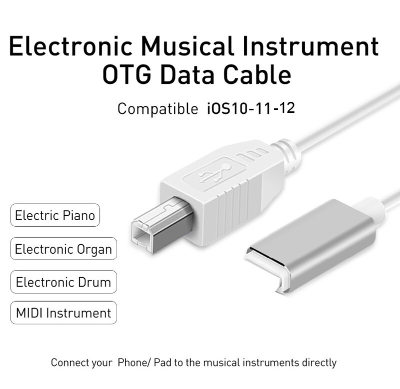 OTG USB Audio Cable For iPhone 13 12 11 X iPad to MIDI Keyboard Electric Piano gallery
