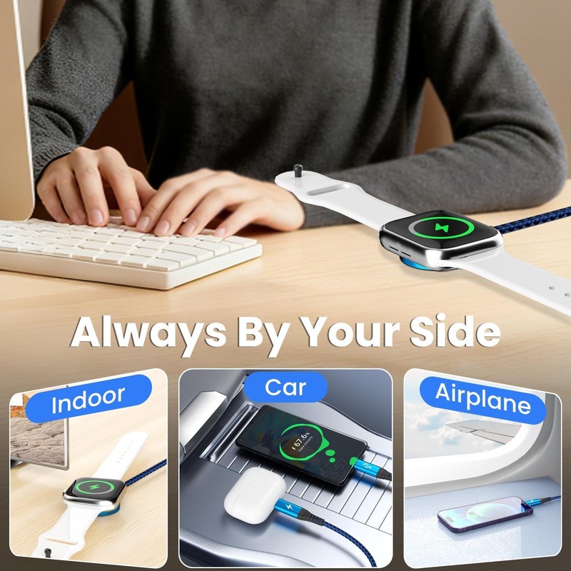 Multi Charging Cable for iPhone Watch Charger, 4 in 2 USB A/C Phone Charger C... gallery