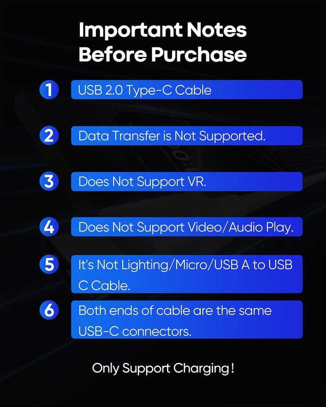 USB C to USB C Cable 20FT 60W Fast Charging Extra Long C to C Cable Premium T... gallery
