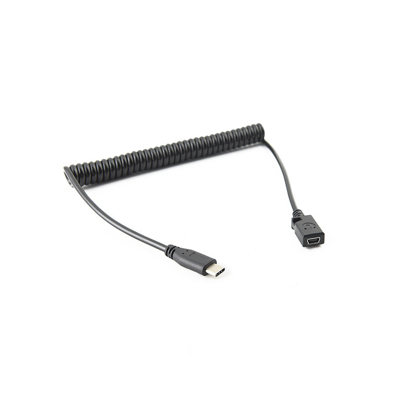 Flexible Elastic USB 3.1 Type C Male to Mini USB Female Converter Cable Adapter