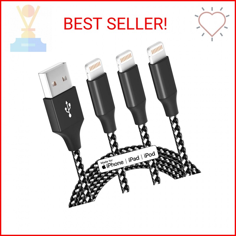 iPhone Charger Fast Charging Cord 3 Pack 10 FT Apple MFi Certified Lightning Cab