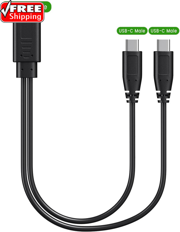 2-In-1 USB C Splitter Charge Cable, USB-C Female to 2 Type-C Male 1 in 2 Out Cha gallery