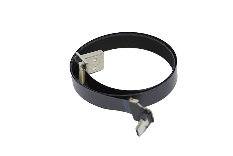 Long Flat Slim Thin Ribbon FPC Micro USB Male 90 Degree Angled up to Standard... gallery