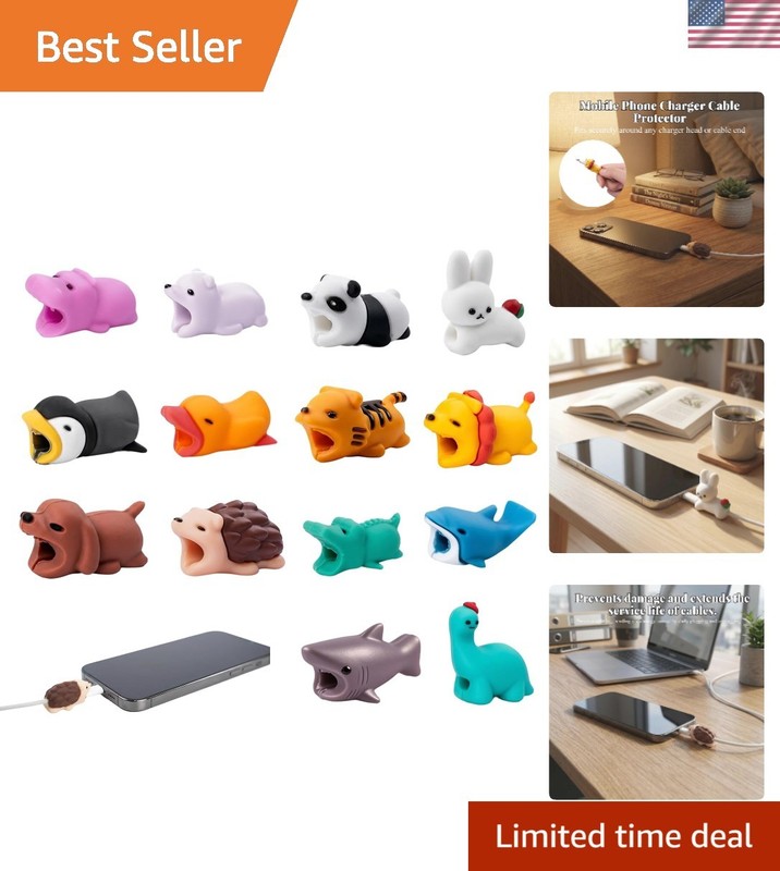 Cable Protector Cute 14-Pack, Adorable Animal Charging Cord Protectors Set | …