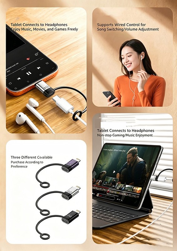 USB Type C to IOS 8 Pin OTG Adapter PD Fast Charging/Data Sync for iPhone iPad gallery