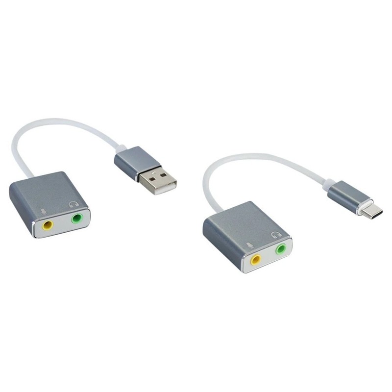 USB Type-C External Sound Card 7.1 Cable Stereo Audio Mic Adapter Charger for PC gallery