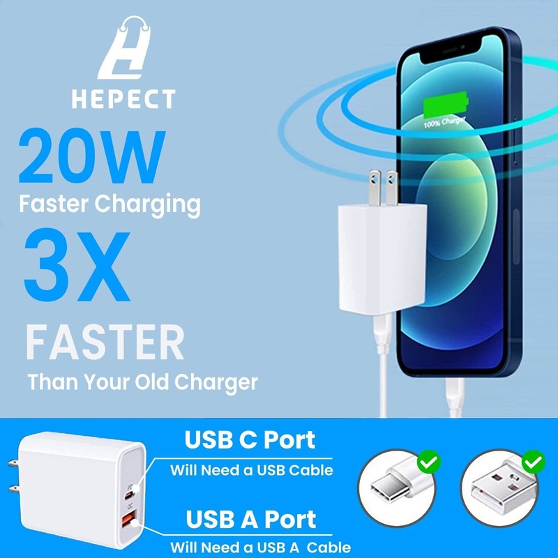 3PACK 20W PD Type C QC Cube USB To USB C Fast Charger Cable For i-Phone 15 16 17 gallery