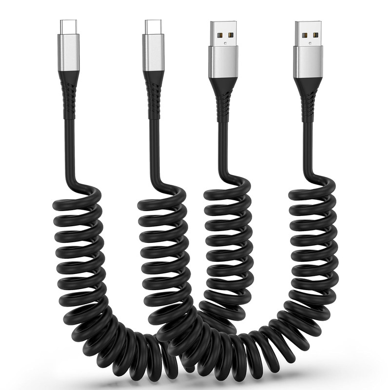 Coiled Carplay Car Charger, 2Pack 3Ft USB a to USB C Car Cable for Android Auto gallery