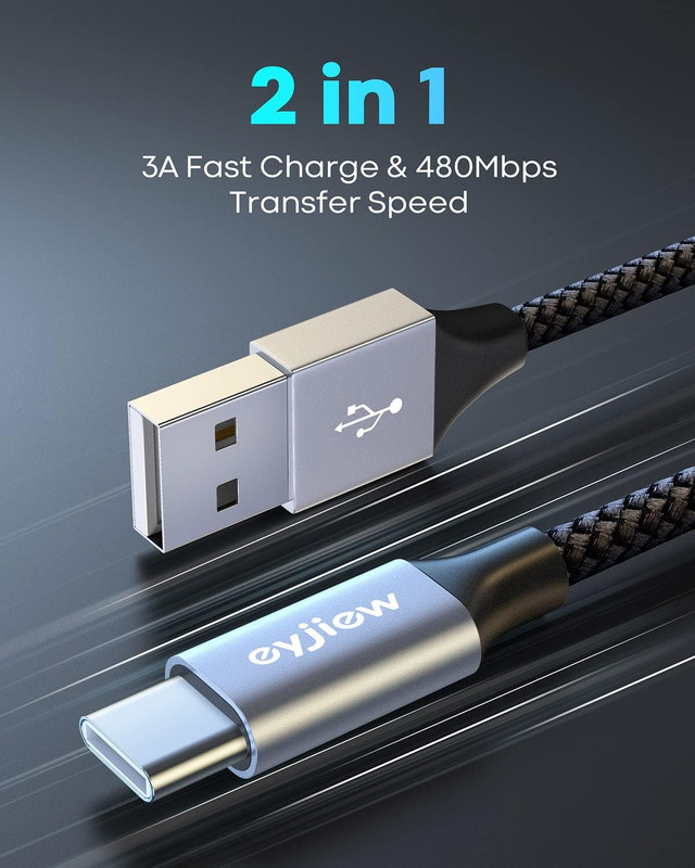 Short USB C Cable 1.5FT [3Pack], 3A Fast Charging 18 Inch USB a to Type C Charge gallery