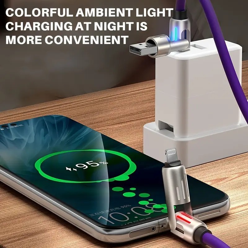 4 in 1 USB Fast Charging Cable 240W Multi-Port USB-C for iPhone Samsung Android gallery