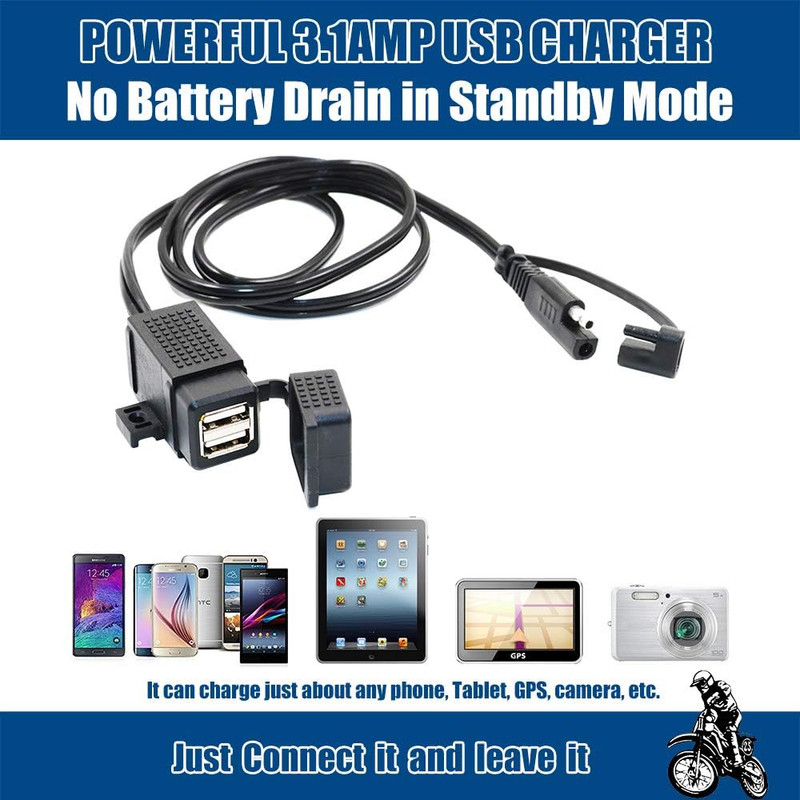 Cargador Doble USB Motocicleta Impermeable 3.1Amp SAE a USB Cable gallery