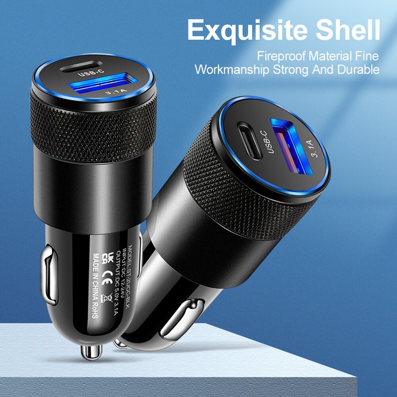 For Samsung Galaxy A13 A23 A33 A53 A73 5G Fast Car Charger Adapter & USB C Cable gallery