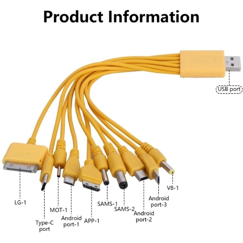 10 In 1 Multi-Function USB Charging Cable Universal Multi-head Cord for Phone gallery