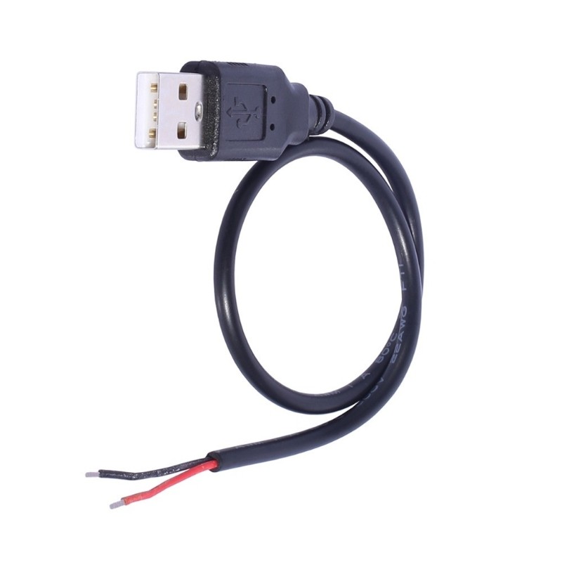 USB Female/Male Wire 2Pin Charging Cord Extension Connector Open End Power