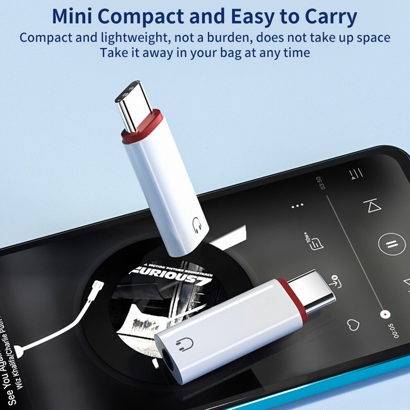 2 Pack USB-C Type C Adapter Port to 3.5mm Aux Audio Headphone Jack Converter NEW gallery