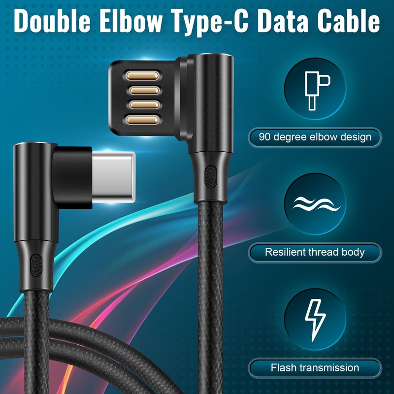 Usb-C 3.1 Type-C To Left Right Angled 90 Degree Usb 2.0 Data Cable with1257 gallery