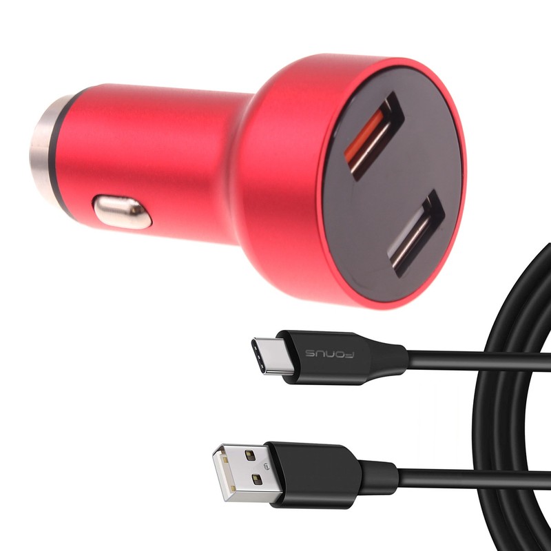 For Galaxy Z Fold 3/4/5/6/7 – Car Charger 24W Fast 2-Port