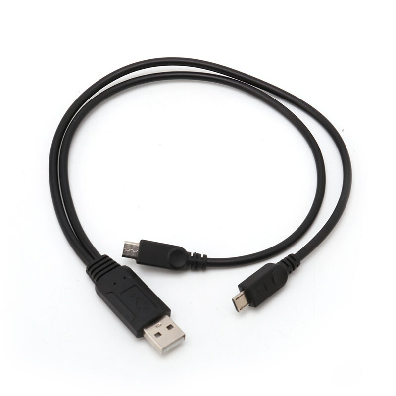Portable 38cm USB Male Universal Micro USB Dual Male Y Adapter Splitter Cable gallery