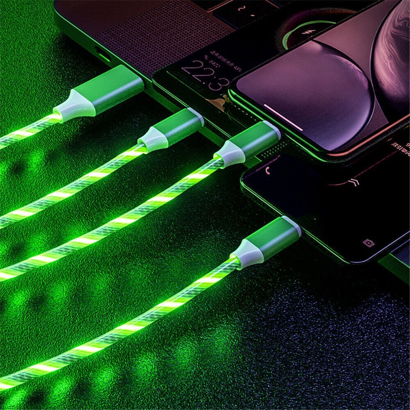 2PCS 3 in 1 Fast LED Charging Cable Universal Multi Function Cell Phone Charger gallery