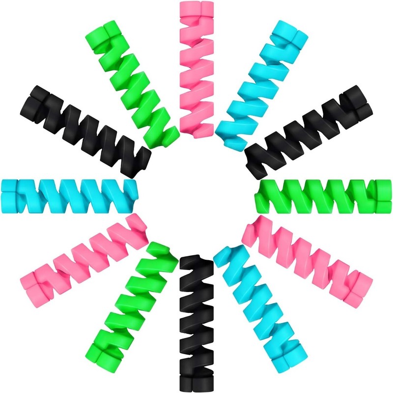 24 Pcs Charger Cable Protector,Silicone Flexible Cable Saver