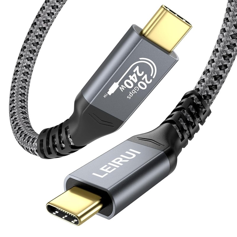 Long USB C to USB C Cable 240W 20Gbps 4K@144Hz/60Hz 8K@30Hz Thunderbolt 3/4