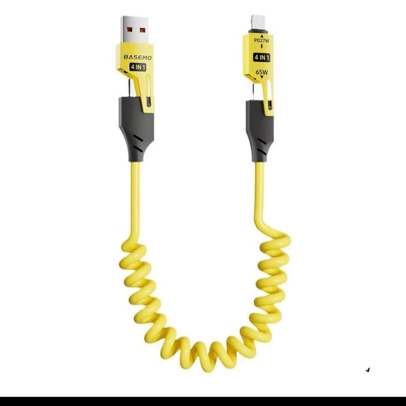 USB C Multi Fast Charging Cable PD 60W Spring cord 4-in-1 gallery