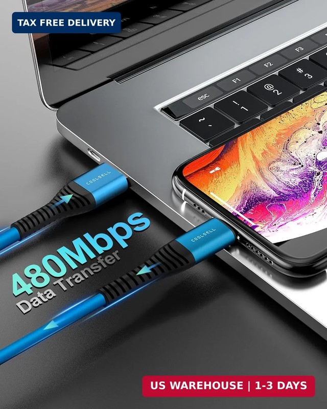 6 inch Short USB C Cable,3 Pack Silicone 60W Fast Charging Cord USB A to Type-C gallery