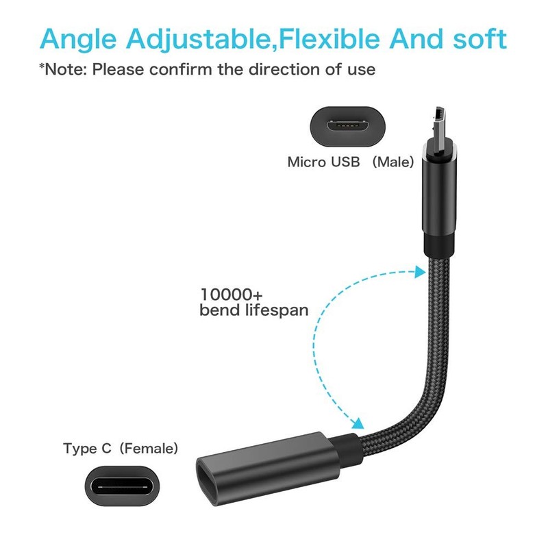 USB C to Micro Adapter, KUXIYAN (2 Pack) Type C Female Black gallery