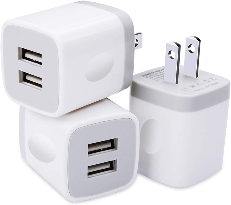 USB Block Charger Charger Brick for iPhone Charging Box 3 Pack Home Travel USB