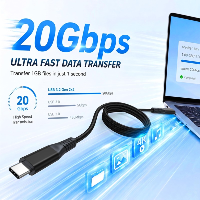 USB C Cable 15FT Fast Charging 240W, USB C to USB C Cable 20Gbps High Speed D... gallery