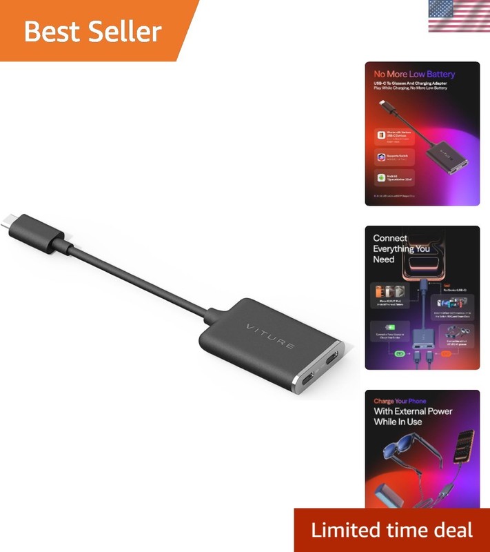 USB-C to Glasses and Charging Adapter, Charge and Play, Switch, Steam Deck