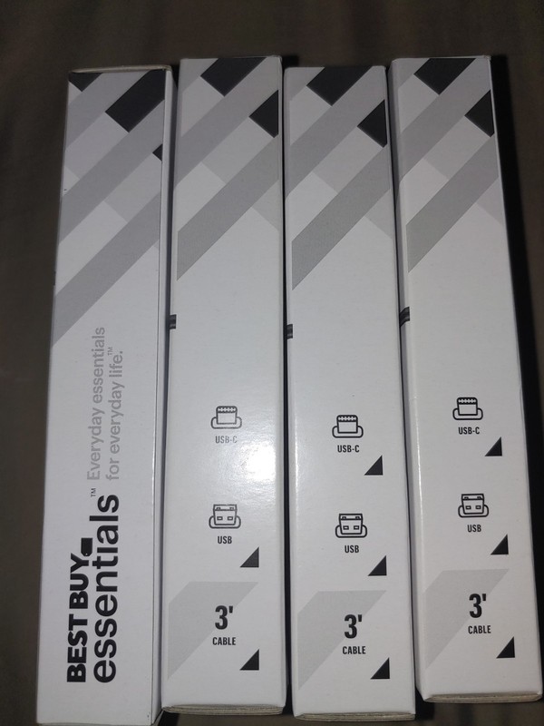 4PCS Best Buy Essentials 3 foot USB-C to USB A Cable Black gallery