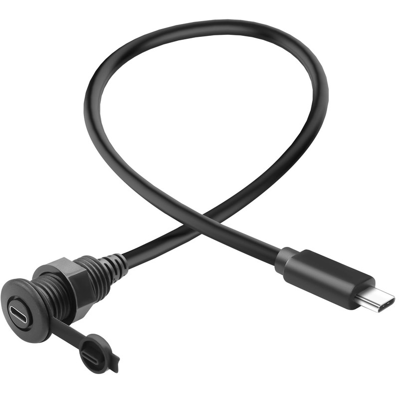 11.8 Inch 10Gbps USBC 3.1 Threaded Fixed Mount Waterproof Cable PD 60W