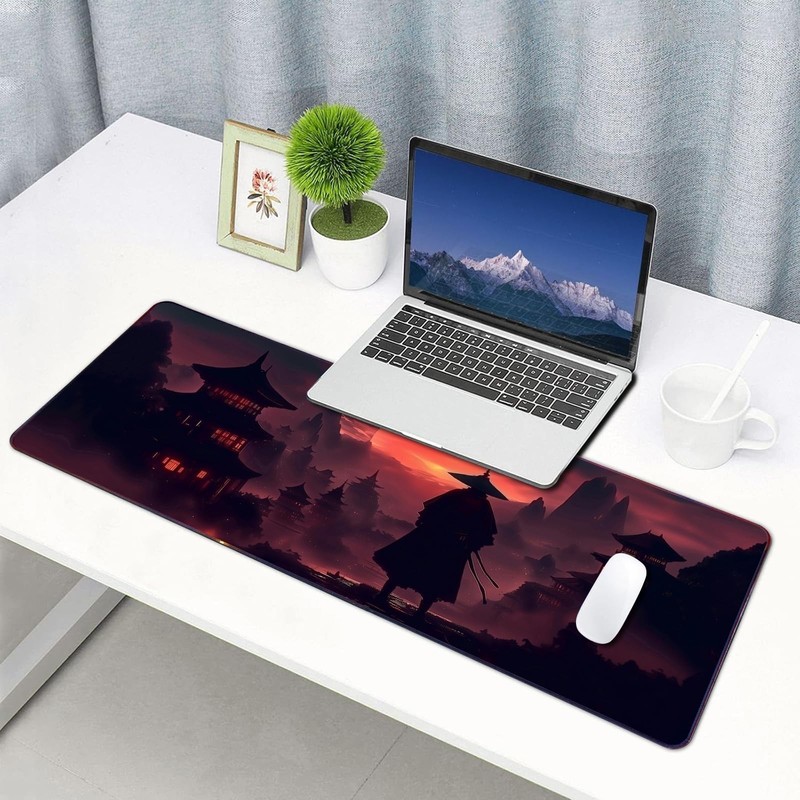 Moonlight Japanese Samurai Anime Mouse Pad Gaming Mousepad Non-Slip Rubber Ba... gallery