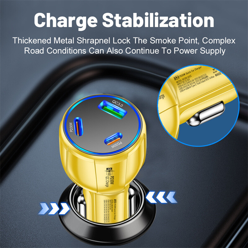 90W Super Fast Charging USB TypeC Car Charger For Motorola G Play Power 2025 24 gallery
