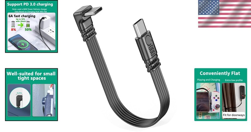 12-Inch Tangle-Free USB C Cable - High-Speed Data Transfer & Fast Charging gallery