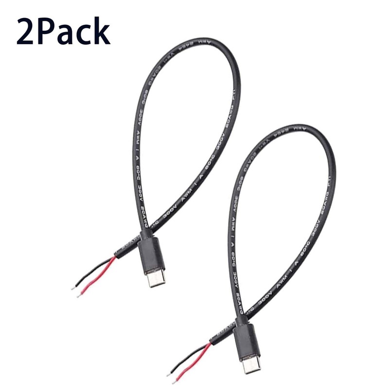 USB to 2 Pin Bare Wire Open Ends Power Cable, 2 Pack, Plug to Dual Wire Conne... gallery