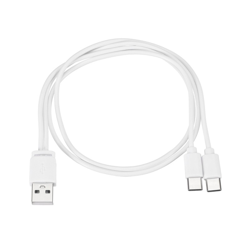 1 Pcs Multi USB A to 2 USB Type C 2 in 1 Splitter 20 Inch, White