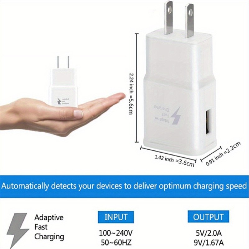 Adaptive Phone Plug USB A Fast Wall Charge Power Adapter For Samsung Android Lot gallery