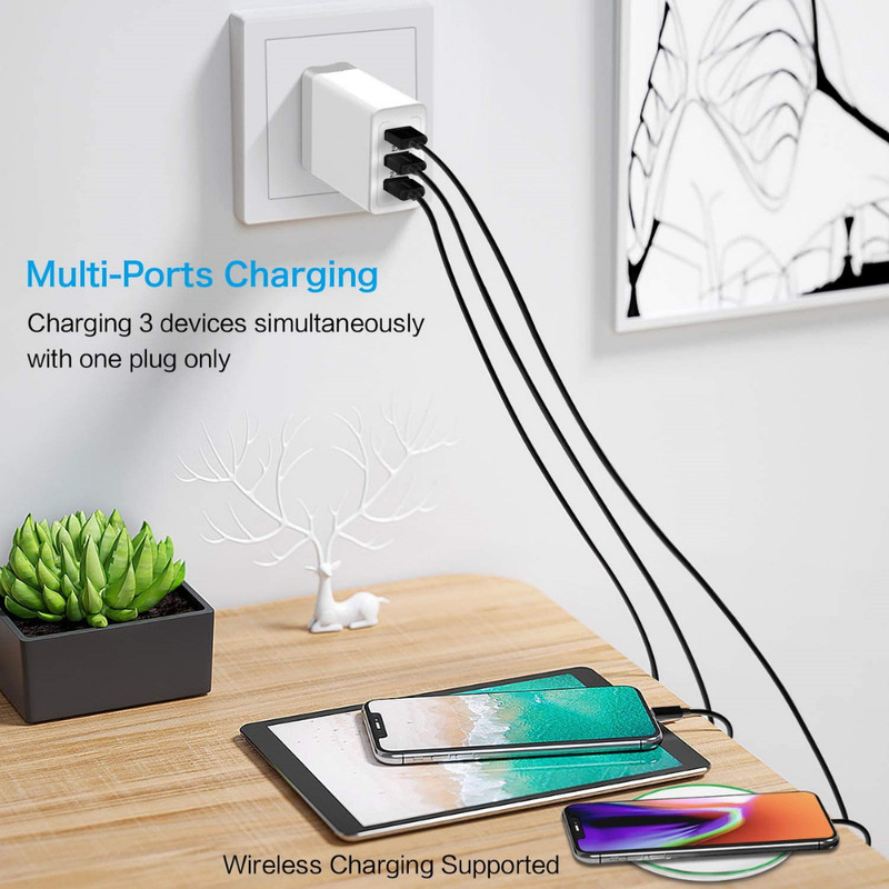 USB Fast Charger Cube Wall Adapter Charging Cable For iPhone 14 13 12 11 8 7 6 X gallery