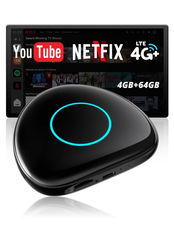 Wireless CarPlay Adapter, Magic AI Box with 4G LTE | GPS | Full Android OS, W…
