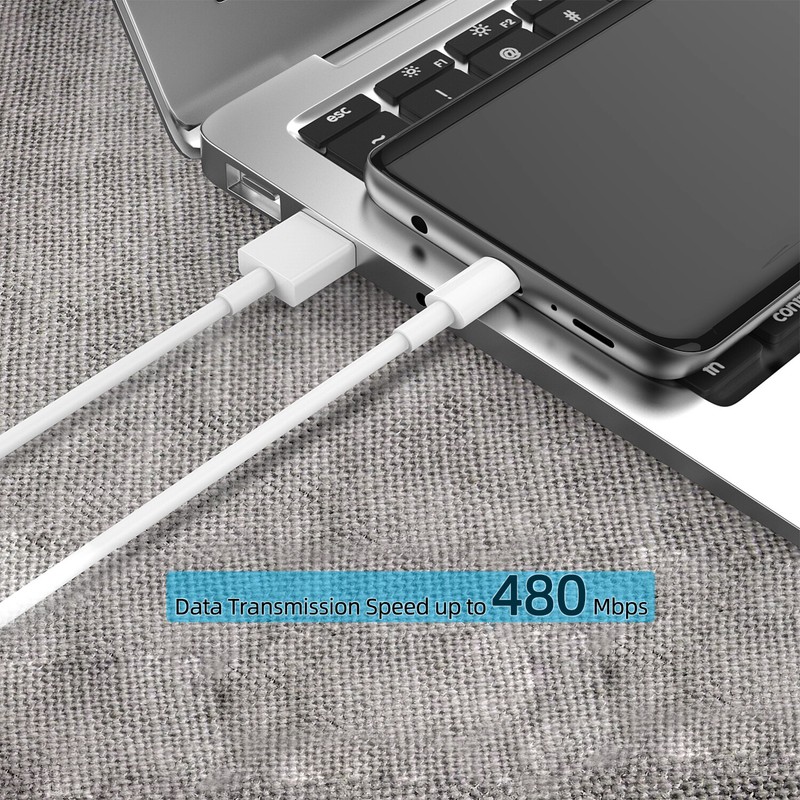 Paiegn 8 Pack USB A Type C Cable 5FT 3A Cord Fast Charging For Iphone15 Samsung gallery