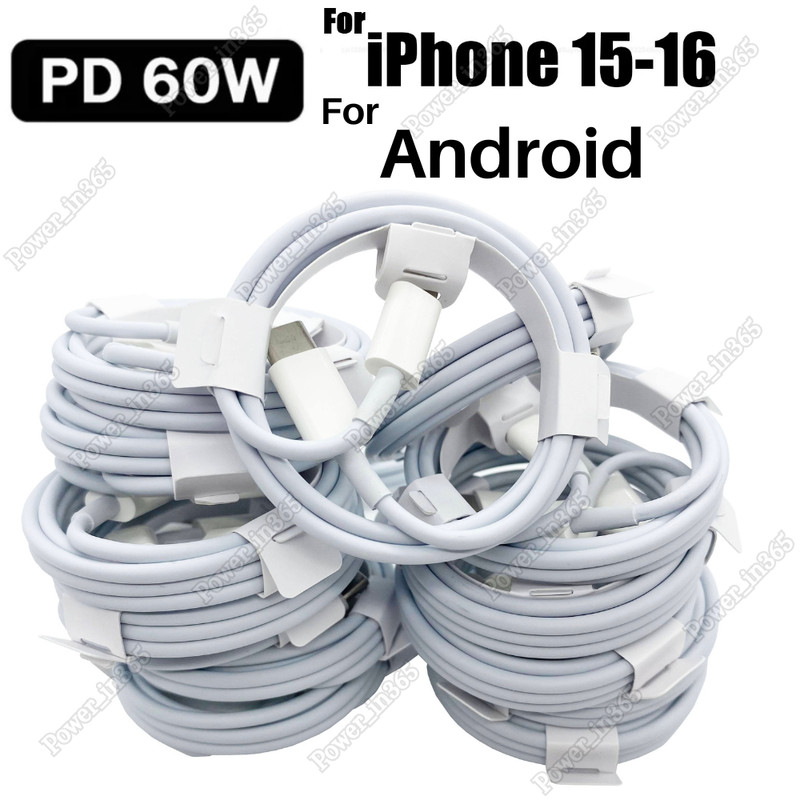 60W Type C Fast Charging USB C To USB C Cable For iPhone 16 15 iPad Macbook Pro