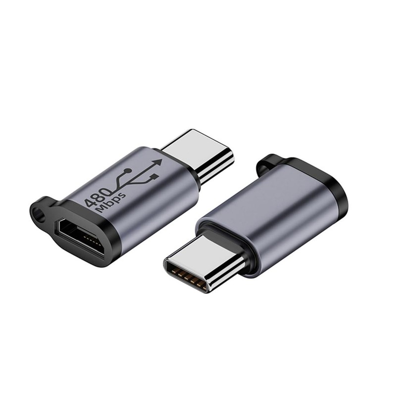 JORINDO 2 Pack Type-C Male to Micro USB Female Adapter，Micro Silver