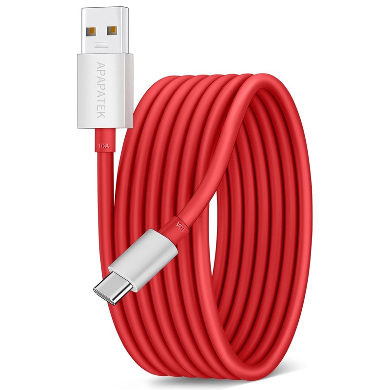 APAPATEK for Oneplus USB C Cable 80W Super-vooc Charging, 6.6ft 10A Red
