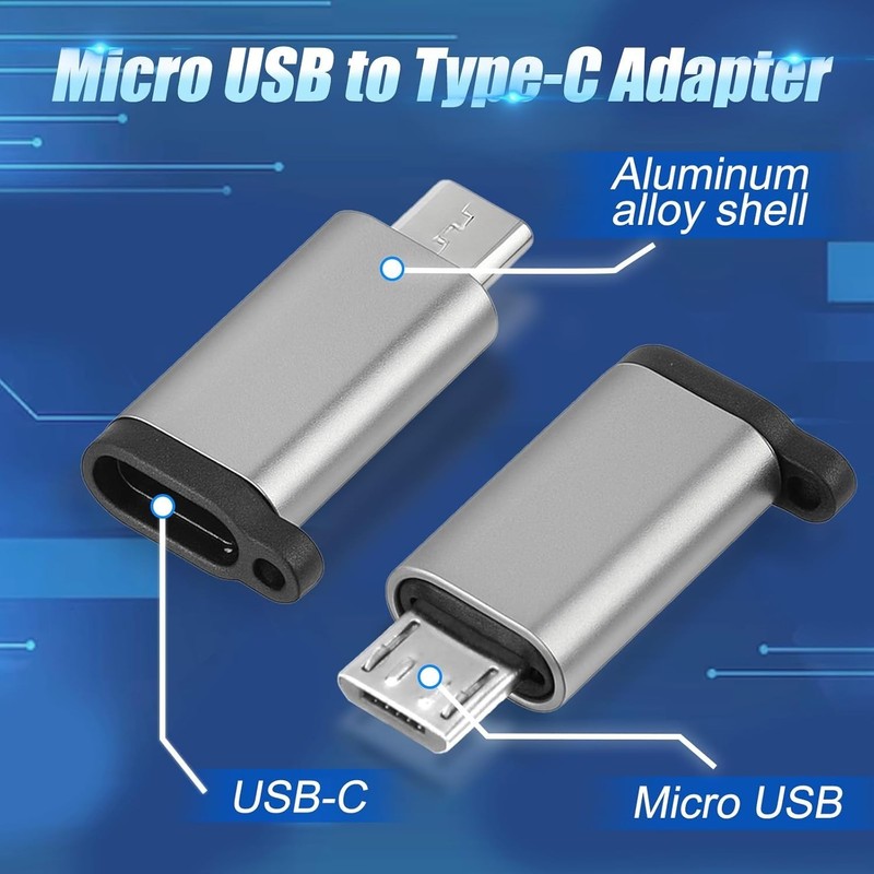 5 PCS USB C to Micro USB Adapter, Type C Female to Micro Usbmale Convert Conn... gallery