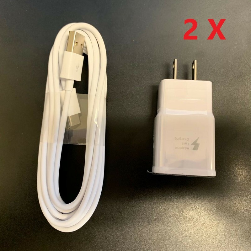 2 Set For Moto G6 G7 Plus Adaptive Wall Charger +Type C USB-C Fast Charge Cable gallery