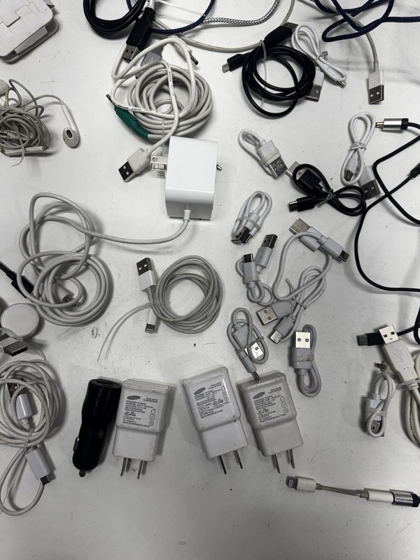 Large 30+ Lot of Apple Samsung Chargers, Adapters, Headphones and More gallery